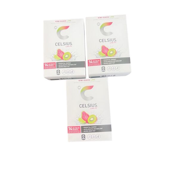 CELSIUS On The Go Energy Drink Mix, Kiwi, Guava, lime(14 Stick Pack) - Picture 1 of 10